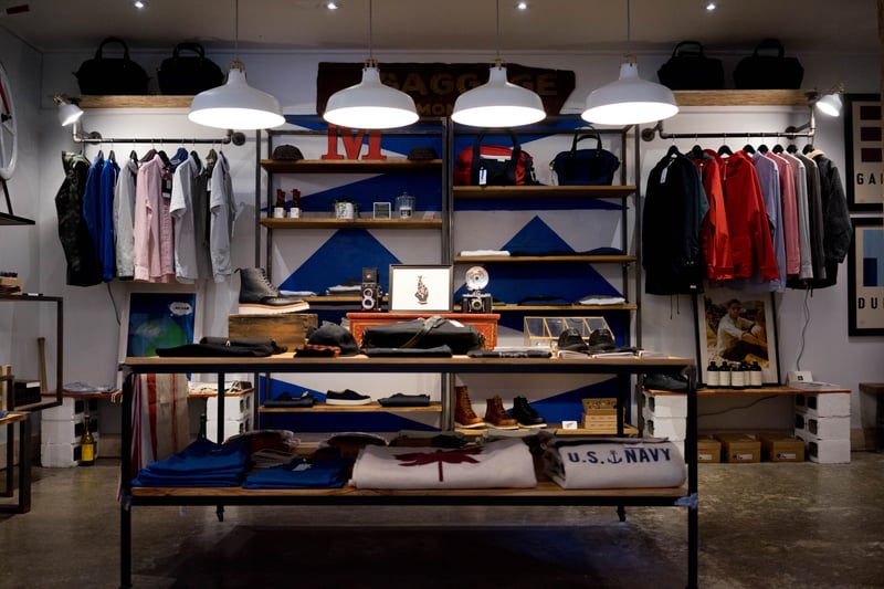 A neatly arranged store showing shelves A neatly arranged store showing shelves